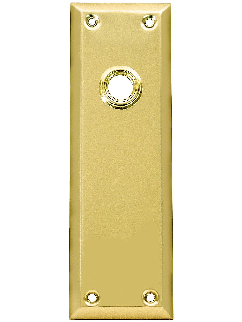 Stamped Brass New York Door Plate Without Keyhole House of Antique